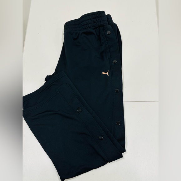 Vintage Puma Women’s Dry Cell Tear Away Black Snap Button Track‎ Pants Size L - Picture 2 of 11